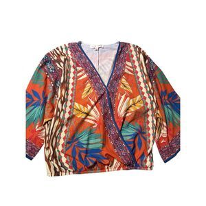 Flying Tomato Top Size XS Women's‎ Kimono Sleeve Open Crop Colorful Floral Print
